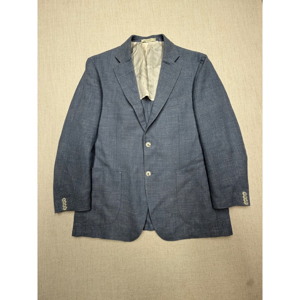 Suitsupply Havana Patch Slim Blazer Blue Wool Silk Linen Cashmere E Thomas 44R